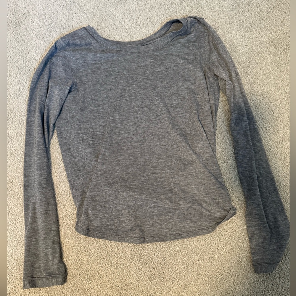 Lululemon grey long sleeve, open back, super cute, fits small to large